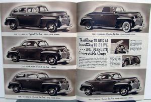 1941 Plymouth Dealer Sales Brochure Special De Luxe The One For 41