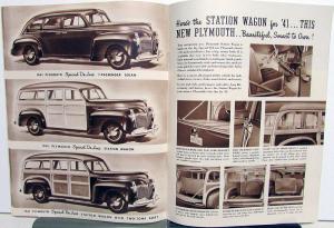 1941 Plymouth Dealer Sales Brochure Special De Luxe The One For 41