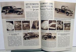 1941 Plymouth Dealer Sales Brochure Special De Luxe The One For 41