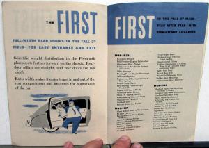 1942 Plymouth Dealer Sales Brochure Features and Engineering Firsts By Plymouth