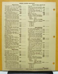 1939 1940 Federal Truck Model 89 H Specification Price Dimension Sheet