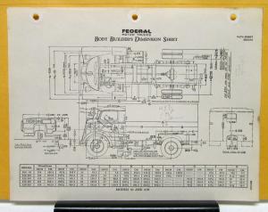 1939 1940 Federal Truck Model 89 H Specification Price Dimension Sheet