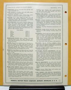 1939 1940 Federal Truck Model 292 Specification And Price Sheets