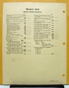 1939 1940 Federal Truck Model 292 Specification And Price Sheets