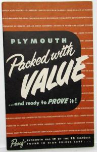 1950 Plymouth Dealer Sales Brochure Deluxe & Special DeLuxe Value Features