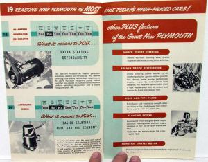 1950 Plymouth Dealer Sales Brochure Deluxe & Special DeLuxe Value Features