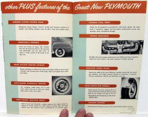 1950 Plymouth Dealer Sales Brochure Deluxe & Special DeLuxe Value Features