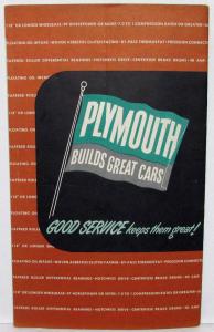 1950 Plymouth Dealer Sales Brochure Deluxe & Special DeLuxe Value Features