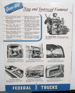 1952 Federal Truck Model 2501 2502 Sales Brochure & Specifications