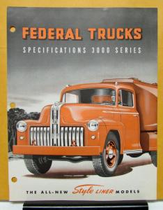 1952 Federal Truck Model 3001 3002 3004 Sales Brochure & Specifications