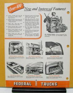 1952 Federal Truck Model 3001 3002 3004 Sales Brochure & Specifications