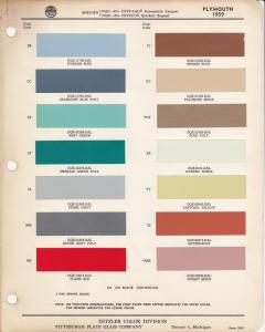 1959 Plymouth Color Paint Chips Leaflet Ditzler Original