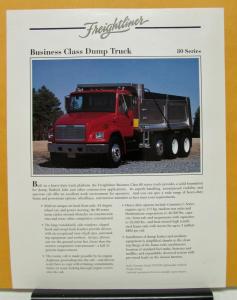 1992 Freightliner Series 80 Business Class Dump Truck Specification Sheet