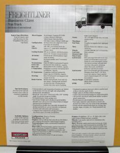 1991 Freightliner Series 60 Business Class Van Truck Specification Sheet