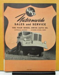 1948 FWD Model Truck ZU Latest Most Advanced Great Line Heavy Duty Sales Folder