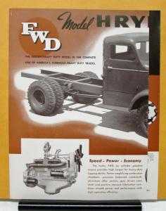 1950 FWD Truck Model HRY Four Wheel Drive Sales Brochure & Specifications