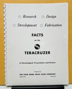 1955 FWD Truck Model XM357 MM-1 XM401 Military Teracruzer Research & Design