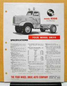 1954 1955 1956 1957 1958 FWD Truck Model S326 Four Wheel Steer Specification