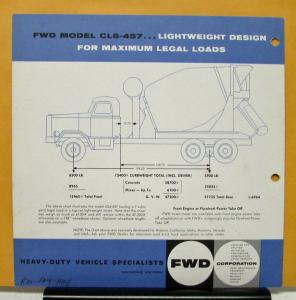 1960 1961 1962 FWD Truck Model CL6 457 Ready Mix Sales Brochure