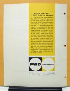 1960 1961 1962 1963 1964 1965 FWD Truck 6 Wheeler Tractioneer Sales Brochures