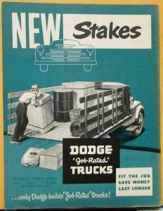 1948 Dodge Stake Trucks Conventional & COE Models Sales Folder Original