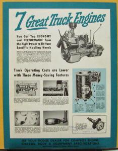 1948 Dodge Stake Trucks Conventional & COE Models Sales Folder Original