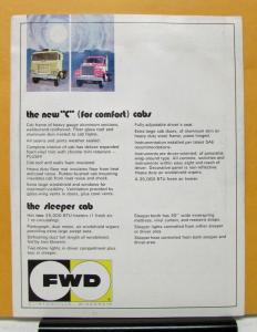 1971 FWD Truck CA CO 64 Series Line Of Light Weight Sales Folder