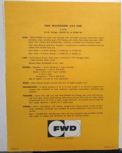 1973 FWD Truck Tractioneer Series 4x4 Sales Folder