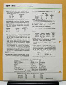 1976 FWD Truck RB44 Model RB441017 441217 441617 441817 Specification Sheet