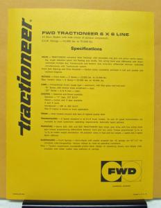 1976 FWD Truck Tractioneer Series 6x6 Sales Folder