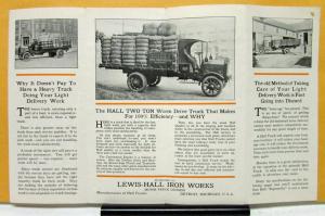 1918 Hall Truck Model 2 Ton 3 1/2 Ton 5 Ton 5-7 Ton Folder & Specifications