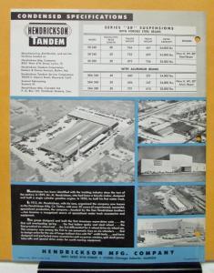 1966 Hendrickson Truck Axle Units SR Series Sales Folder & Diagram