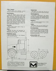 1975 1976 1977 1978 1979 1980 Marmon Truck Model 57L Specification Sheet