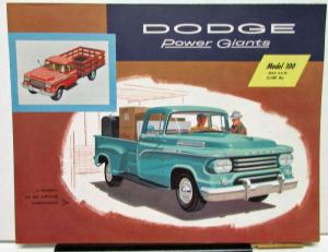 1958 Dodge Truck 100 Pickup Sweptside Panel Tradesman Wagon Sale Folder