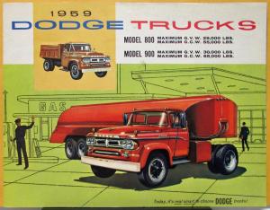 1959 Dodge Heavy Duty Trucks Models 800 & 900 Color Sales Folder Original