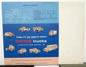 1959 Dodge Truck Model 100 Pickups Panels Stakes Color Sales Folder Original