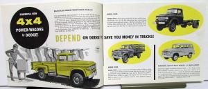 1960 Dodge Power Wagon 4x4 Pickup Truck W100 200 300 500 WM300 Sales Brochure