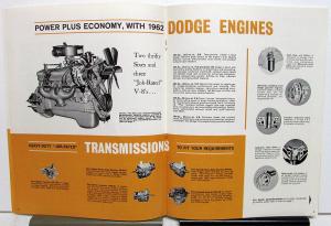 1962 Dodge Med Ton Truck Model D400 to 700 C500 to 700 Sale Brochure Cab Fwd