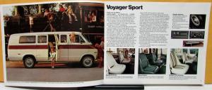 1975 Plymouth Voyager Van Sport Custom Extended Body Sales Brochure Original