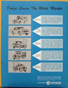 1964 Dodge Service Trucks D W & WM  Model Sales Brochure Original Wrecker