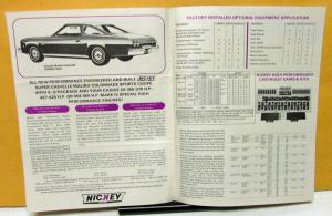 1973 Nickey Chevrolet Dealer High Perf Cars Equipment Brochure Camaro Nova Rare