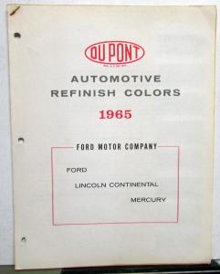 1965 Ford Lincoln Mercury DuPont Paint Chips Thunderbird 7 Page Leaflet Set