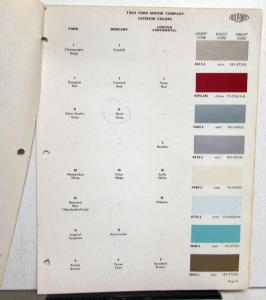 1965 Ford Lincoln Mercury DuPont Paint Chips Thunderbird 7 Page Leaflet Set