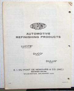 1965 Ford Lincoln Mercury DuPont Paint Chips Thunderbird 7 Page Leaflet Set