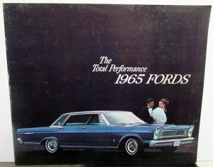 1965 Ford Full Size Total Performance Sales Brochure Galaxie Custom 500