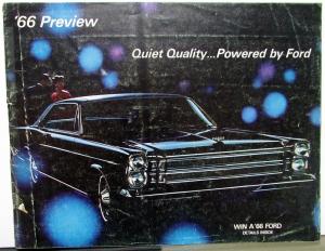 1966 Ford Preview Sales Brochure Fairlane Mustang Falcon Galaxie Thunderbird