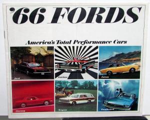 1966 Ford Sales Brochure Full Size Fairlane Falcon Mustang Thunderbird Revised