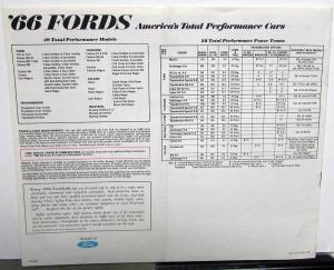 1966 Ford Sales Brochure Full Size Fairlane Falcon Mustang Thunderbird Revised