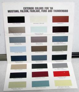 1966 Ford Paint Chips Mustang Falcon Fairlane Full Size Thunderbird Brochure