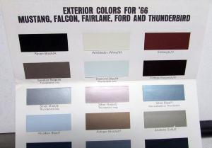 1966 Ford Paint Chips Mustang Falcon Fairlane Full Size Thunderbird Brochure